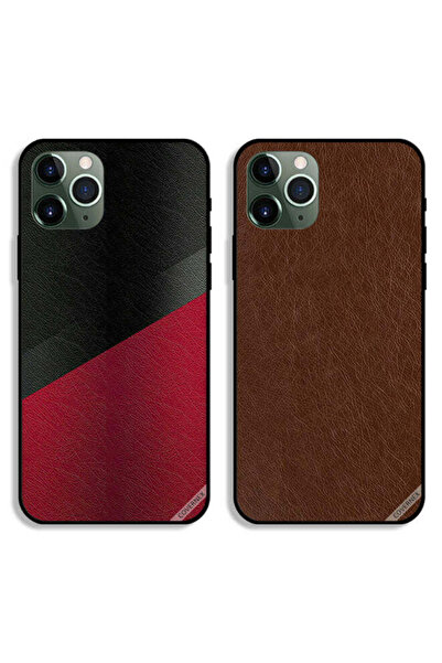 Covernex حافظتان لهاتف Apple iPhone 11 Pro Max بغطاءين واقيين بنقشة سوداء وحم...
