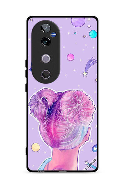 Covernex غطاء حماية لهاتف Vivo V40 5G بتصميم فتاة ونجوم الفضاء