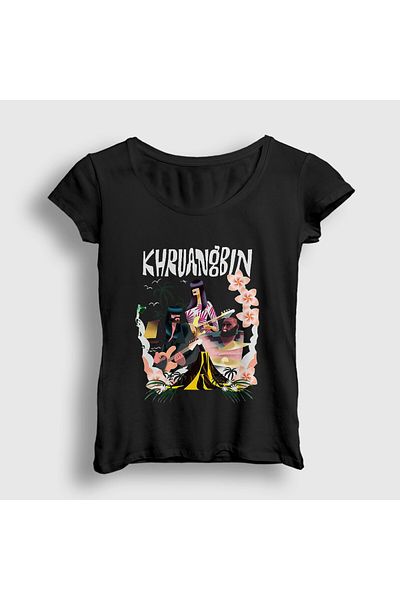 Presmono Women's Black Poster Laura Lee Khruangbin T-Shirt 556779Tt