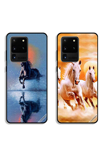 Covernex حافظتان لهاتف سامسونج جالاكسي إس 20 ألترا بأغطية حماية - خيول تركض