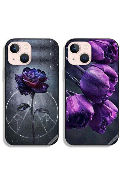 Covernex حافظتان واقيتان لهاتف Apple iPhone 13 mini، زهور داكنة