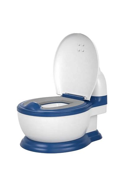 Little Mom Olita pentru copii tip minitoaleta Little Mom Blue, design ergonomic, cu adaptor moale din spuma PU,