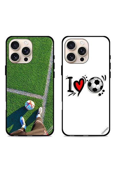 Covernex حافظتان واقيتان لهاتف Apple iPhone 16 Pro، كل الحب لكرة القدم