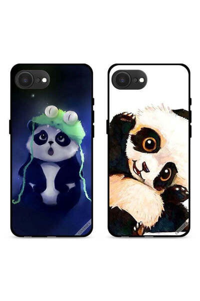 Covernex حافظتان واقيتان لهاتف Apple iPhone 16e بتصميم باندا وقبعة وفن باندا