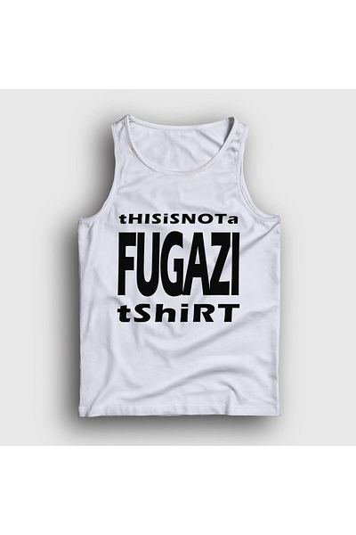 Presmono Unisex White This Is Not a Fugazi Tank Top 556123Tt