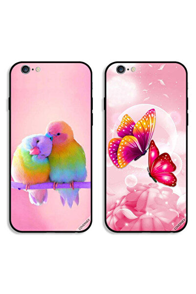 Covernex حافظتان واقيتان لهاتف Apple iPhone 6/6s برسومات طيور لطيفة وفراشات ل...