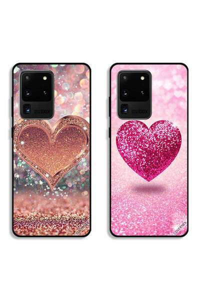 Covernex حافظتان لهاتف سامسونج جالكسي S20 ألترا بأغطية واقية لامعة على شكل قلوب