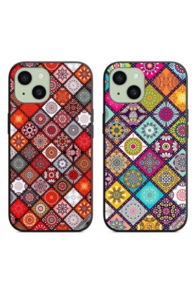 Covernex حافظتان واقيتان لهاتف Apple iPhone 15 بتصميم ماندالا وشكل ماندالا