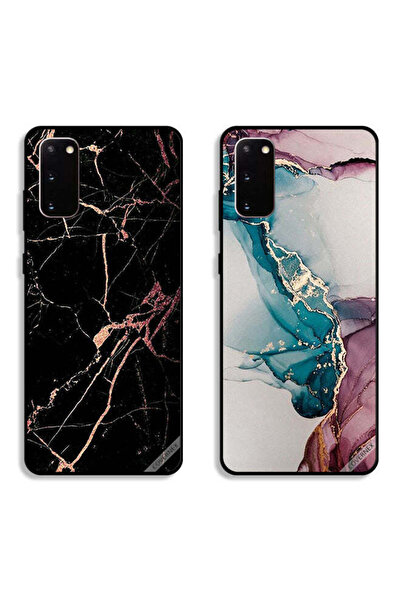 Covernex حافظتان لهاتف سامسونج جالكسي S20 بأغطية واقية بنقوش رخامية متشققة