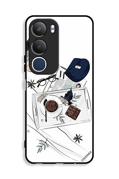Covernex غطاء حماية Vivo Y19s 4G بتصميم فن القهوة والشوكولاتة