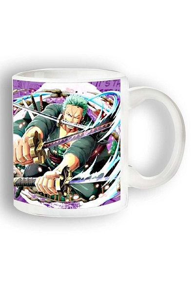 Story of candle Ceramic Mug with One Piece Manga Anime Design in White