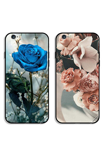 Covernex حافظتان واقيتان لهاتف Apple iPhone 6/6s، بتصميم وردة المساء وزهور ال...