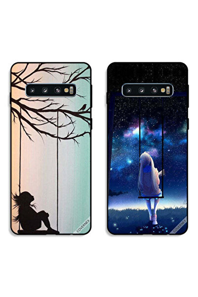 Covernex حافظتان واقيتان لهاتف سامسونج جالاكسي S10، رسم فني لفتاة صغيرة حزينة