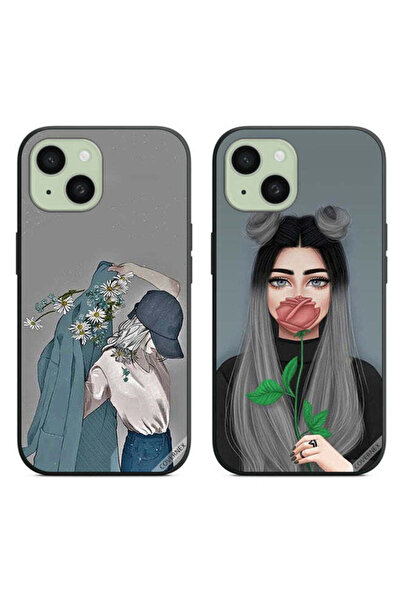 Covernex حافظتان واقيتان لهاتف Apple iPhone 15 Plus بتصميم فتاة ترتدي معطفًا ...