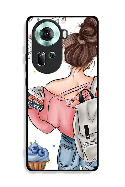 Covernex غطاء حماية لهاتف Oppo Reno11 5G بتصميم كتب وفن يد فتاة