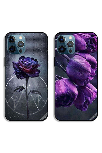 Covernex حافظتان واقيتان لهاتف Apple iPhone 12 Pro Max - زهور داكنة