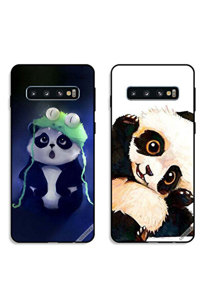 Covernex حافظتان لهاتف سامسونج جالاكسي S10 بلس، أغطية حماية بتصميم باندا وقبع...