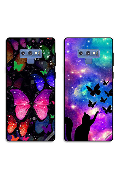 Covernex حافظتان لهاتف سامسونج جالكسي نوت 9 بأغطية حماية بتصميم قطة وفراشات