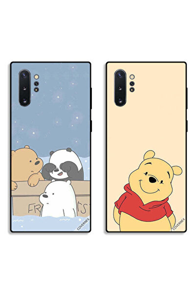 Covernex حافظتان لهاتف سامسونج جالكسي نوت 10 بلس، أغطية حماية بتصميم أصدقاء الدب والدب السعيد
