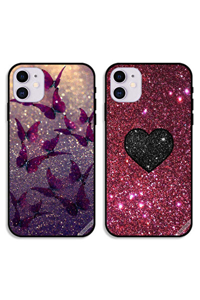 Covernex حافظتان لهاتف Apple iPhone 11، أغطية واقية برسومات فراشات لامعة وقلب...