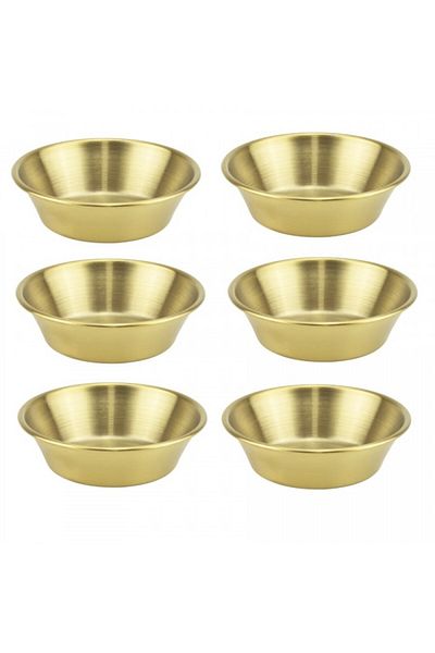 Culinaro Set of 6 Vintage Gold bowls 7xh2cm, stainless steel, gold