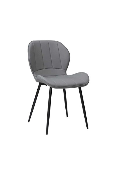 ARTA DOOR Set 4 Scaune Piele Ecologică Topaz Gri,Bucătărie, Living, Dormitoare sau pe holuri cu piele