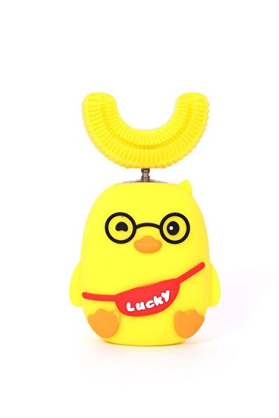 Afra فرشاة أسنان كهربائية سوبر كلين يو جونيور، صفراء، قابلة لإعادة الشحن، وضعان للتنظيف، للأطفال من عمر 1 إلى 6 سنوات