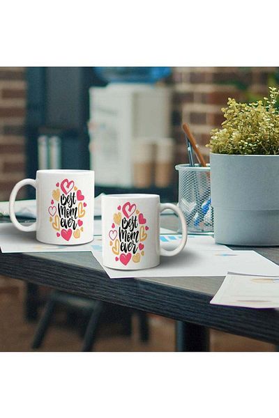 Story of candle Ceramic Mug with 'Best Mom' Design in White