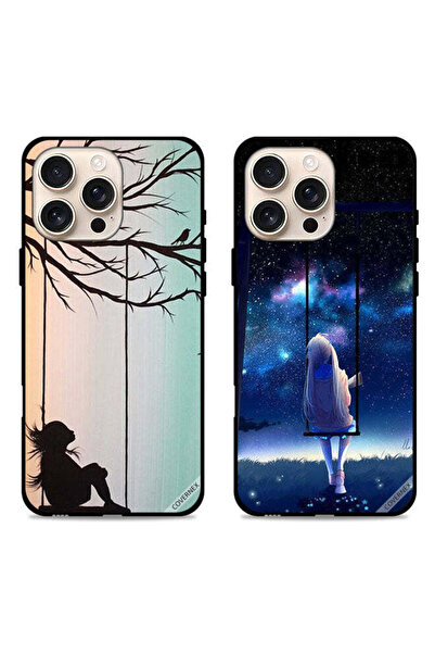 Covernex حافظتان واقيتان لهاتف Apple iPhone 16 Pro، رسم فني لفتاة صغيرة حزينة