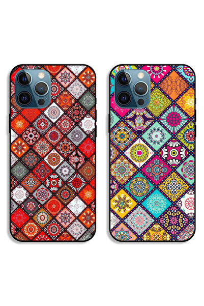 Covernex حافظتان لهاتف Apple iPhone 12 Pro Max، أغطية حماية بتصميم ماندالا وش...