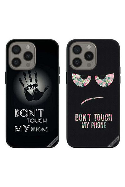 Covernex حافظتان لهاتف Apple iPhone 15 Pro Max، أغطية حماية، لا تلمس هاتفي، يد وزهور