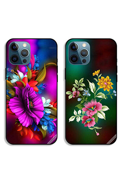 Covernex حافظتان واقيتان لهاتف Apple iPhone 12 Pro برسومات زهور عالية الدقة