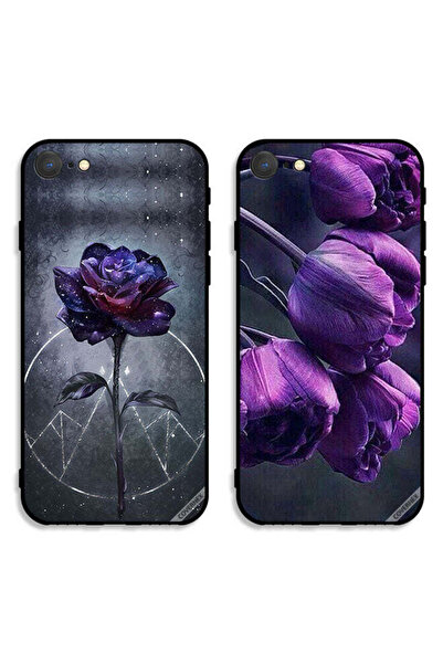 Covernex حافظتان واقيتان لهاتف Apple iPhone SE (2020) - زهور داكنة
