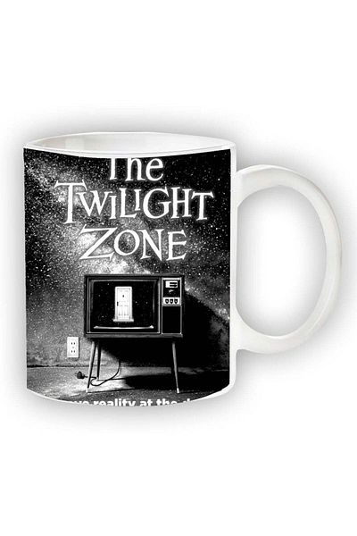 Story of candle Ceramic Mug with 'The Twilight Zone' Design - White