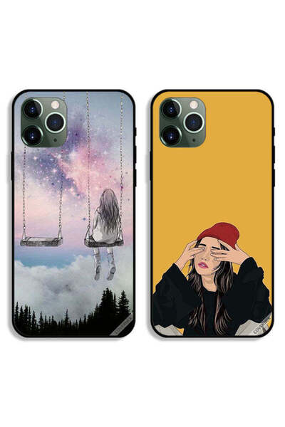 Covernex Two Cases For Apple iPhone 11 Pro Max Protective Covers Lonely Sad Girl Art