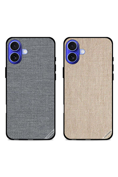 Covernex حافظتان واقيتان لهاتف Apple iPhone 16 Plus بنمط قماشي وملمس قماشي