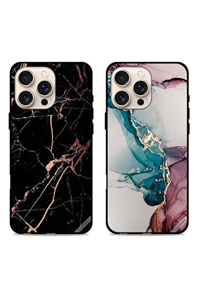 Covernex حافظتان واقيتان لهاتف Apple iPhone 16 Pro بنقشة رخامية متشققة