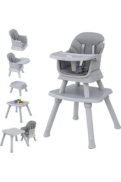 Moon 6 in 1 High Chair Converts To Dining Booster Seat, Stool, Small Dining Chair, Study