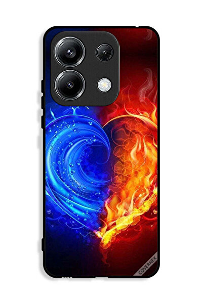 Covernex غطاء حماية لهاتف Xiaomi Poco M6 Pro 4G بخلفية قلب النار والماء