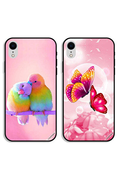 Covernex حافظتان لهاتف Apple iPhone XR بأغطية واقية برسومات طيور لطيفة وفراشا...