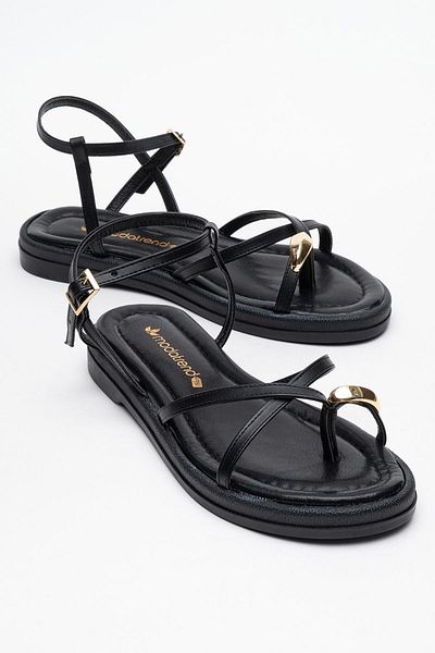 CCWAY AYAKKABI Flip Flop Cross Women's Sandals Black Skin
