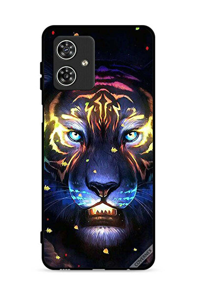 Covernex غطاء حماية لهاتف موتورولا موتو جي 54 5G بمشبك فني على شكل أسد