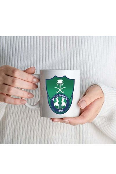 Story of candle Ceramic mug with the 'AHLAWI' design printed in white