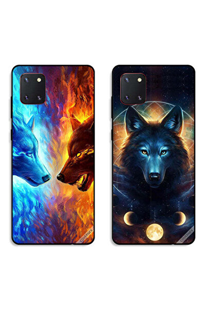 Covernex حافظتان لهاتف سامسونج جالكسي نوت 10 لايت بأغطية واقية بتصميم الذئب و...