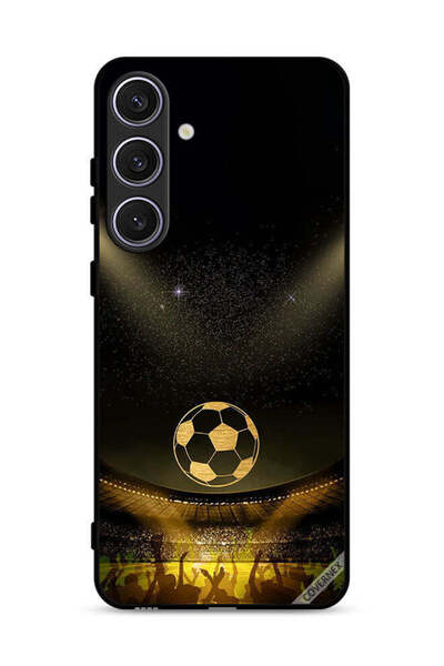 Covernex غطاء حماية لهاتف Samsung Galaxy S25 أسود بخلفية فيلم كرة قدم كلاسيكية