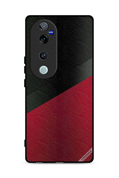 Covernex غطاء حماية جلدي بنمط هندسي لهاتف Vivo S19 Pro 5G