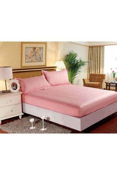 Pucioasa Damask bed cover set + 1 pillowcase, mattress 100x200cm, Pink