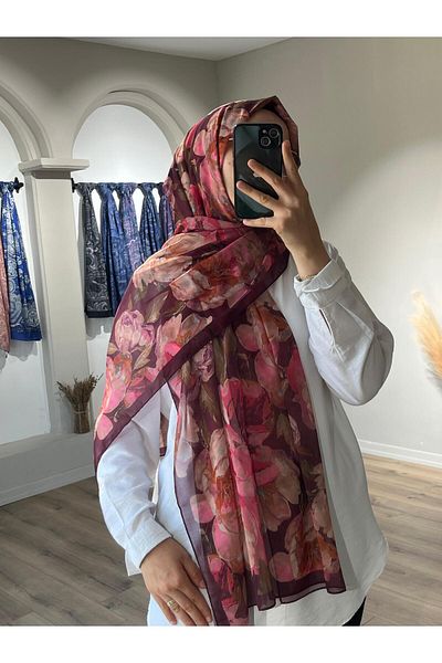 Merwiss Aura Silk Crepe Shawl - Plum