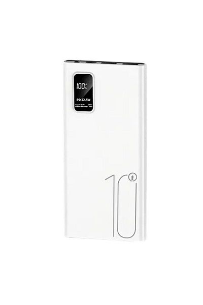 OEM Ultra Slim External Battery with 22.5W Fast Charging, 10000mAh, Digital Display, White