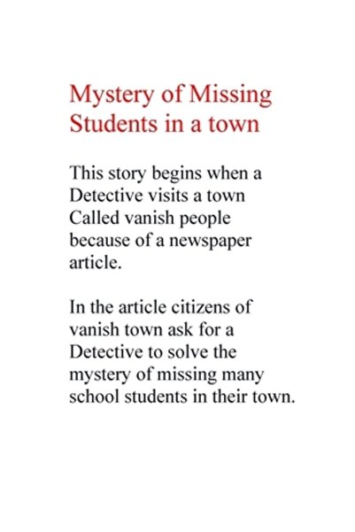 Blurb Inc Mystery of Missing Students In a Town